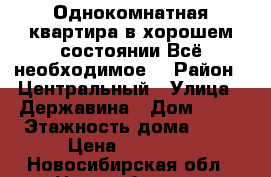 Однокомнатная квартира в хорошем состоянии.Всё необходимое. › Район ­ Центральный › Улица ­ Державина › Дом ­ 92 › Этажность дома ­ 25 › Цена ­ 10 800 - Новосибирская обл., Новосибирск г. Недвижимость » Квартиры аренда   . Новосибирская обл.